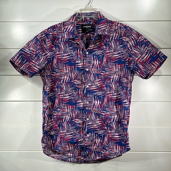 Bonobos Other - Bonobos Stretch Rivie Slim Fit Palm Print Button-Up Men's Shirt Medium